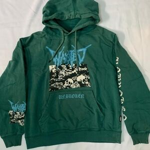 Emerald Green Graphic Pullover Hoodie